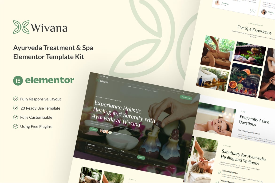 Download Wivana - Ayurveda Treatment & Spa Elementor Template Kit