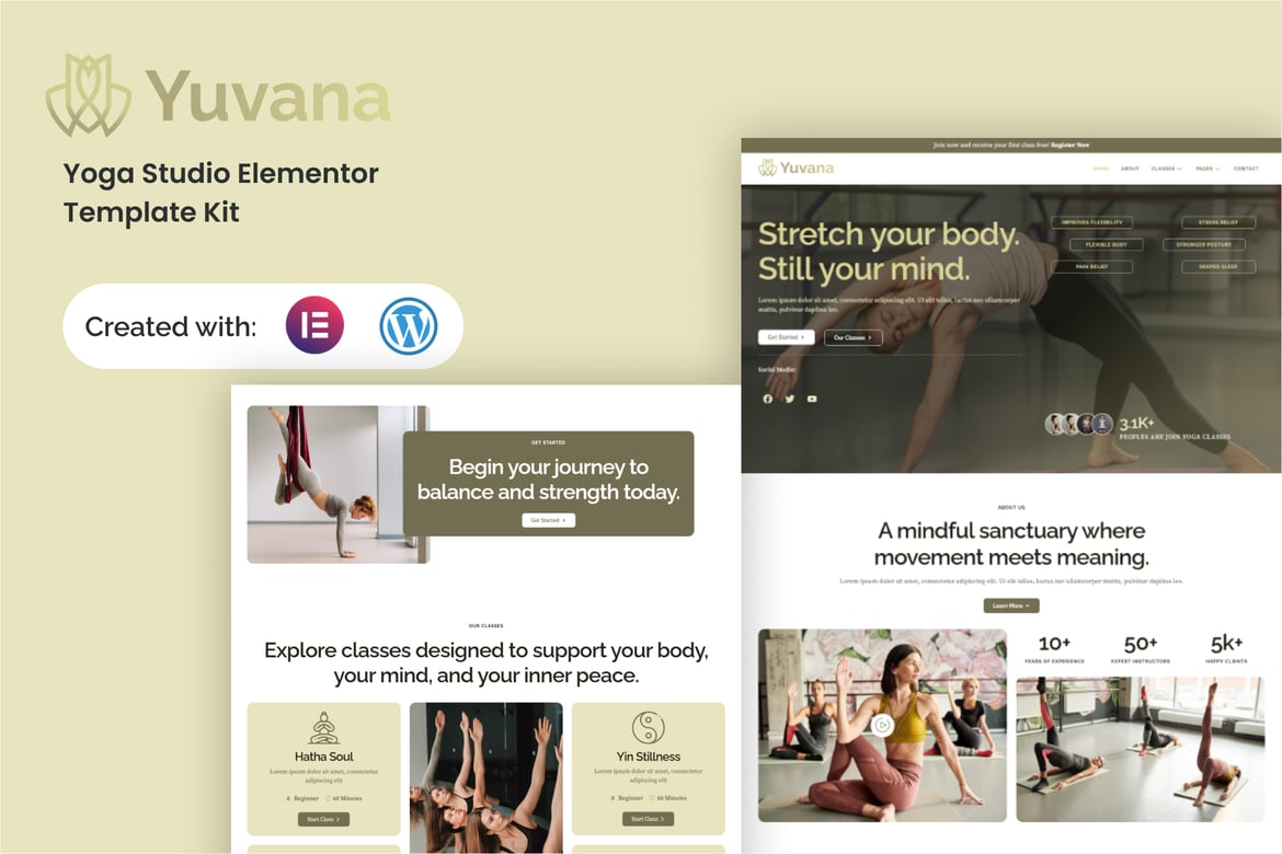 Download Yuvana - Yoga Studio Elementor Template Kit